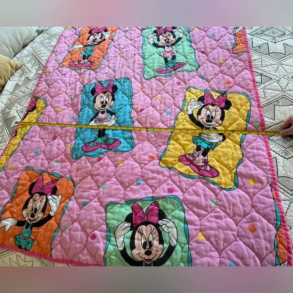 Vintage Disney Minnie Mouse Ballerina Pink Quilt Dundee 80’s Retro Crib Nursery